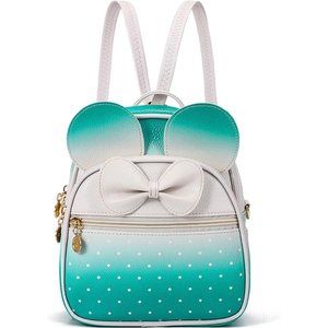 Bowknot Polka Dot Mini Backpack And Convertible Shoulder Bag Purse for Women